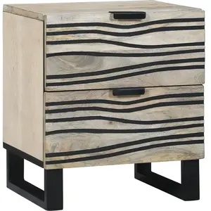 vidaXL Vidaxl Tables De Chevet Avec Tiroir Blanc Et Noir 40 X 33.5 X 46 Cm pas cher