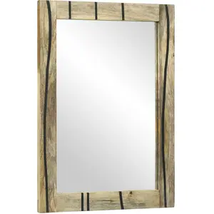 Comparateur de prix : vidaXL vidaXL Miroir de salle de bain 50x70x30 cm en bois massif de mangue