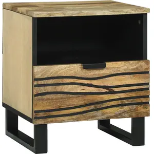 vidaXL Vidaxl Cabinet De Chevet 40x33x46 Cm Bois De Mangue Massif pas cher
