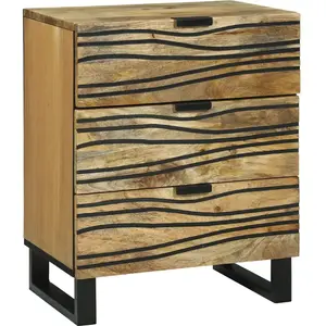 vidaXL Vidaxl Cabinet De Chevet 50x33x60 Cm Bois Massif Mangue pas cher