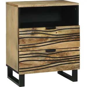vidaXL Vidaxl Cabinet De Chevet 50x33x60 Cm Bois Massif De Manguier pas cher