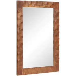 vidaXL Miroir de salle de bain Uni Finition Acacia Brun pas cher