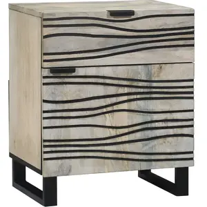 vidaXL Tables de chevet avec tiroir Blanc et Noir 50 x 33 x 60 cm pas cher