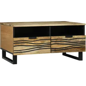 vidaXL Vidaxl Table Basse 80x54x40 Cm En Bois Massif De Manguier pas cher