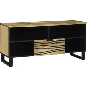 vidaXL Vidaxl Cabinet Tv 100x33.5x46 Cm En Bois Massif De Manguier pas cher
