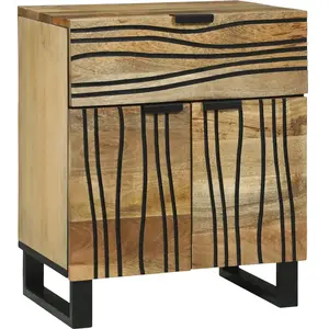 vidaXL Vidaxl Cabinet De Chevet 50x33x60 Cm Bois Massif De Manguier pas cher