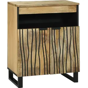vidaXL Vidaxl Buffet 60x33,5x75 Cm En Bois Massif De Manguier pas cher