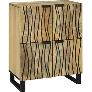 vidaXL Buffet Marron 60 x 33 x 75 cm bois de manguier massif pas cher