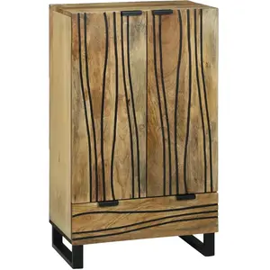 vidaXL Vidaxl Buffet 60x33.5x100 Cm Bois Massif De Mangue pas cher