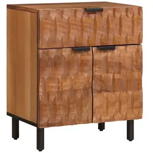 vidaXL Cabinet de chevet Marron 50 x 33 x 60 cm Bois de mangue massif pas cher