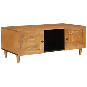 vidaXL Table basse avec étagère Marron clair 100 x 54 x 40 cm pas cher