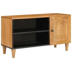 vidaXL Meuble TV Marron clair 80 x 33 x 46 cm bois de manguier massif pas cher