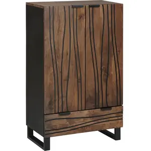 vidaXL Vidaxl Buffet 60x33.5x100 Cm Bois Massif Mango pas cher