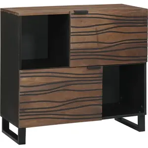 vidaXL Vidaxl Buffet 80x33.5x75 Cm Bois Massif Mangue pas cher