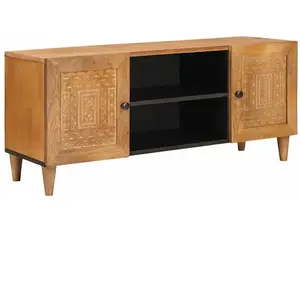 Comparateur de prix : vidaXL Meuble TV Marron clair 105 x 33 x 46 cm bois de manguier massif