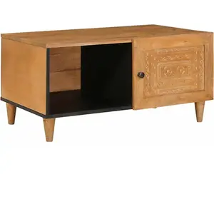 vidaXL Table basse avec étagère Marron clair 80 x 50 x 40 cm pas cher