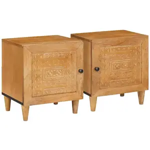vidaXL Table de chevet 2 pcs Marron clair 40 x 33 x 46 cm pas cher