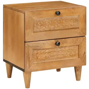 vidaXL Table de chevet avec tiroir Marron clair 40 x 33 x 46 cm pas cher
