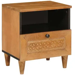 vidaXL Table de chevet avec tiroir Marron clair 40 x 33 x 46 cm pas cher