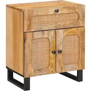 vidaXL Cabinet de chevet Naturel 50 x 33 x 60 cm Bois de mangue massif pas cher