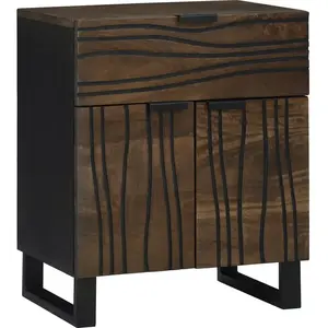 vidaXL Vidaxl Meuble De Chevet 50x33x60 Cm En Bois Massif De Noyer pas cher