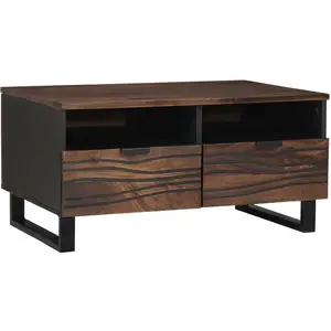 vidaXL Vidaxl Table Basse 80x54x40 Cm En Bois Massif pas cher