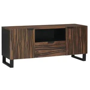 vidaXL Vidaxl Armoire Tv 105x33,5x46 Cm Bois De Mangue Massif pas cher