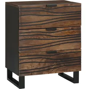 vidaXL Vidaxl Cabinet De Chevet 50x33x60 Cm En Bois Massif De Manguier Et Bois Aggloméré pas cher