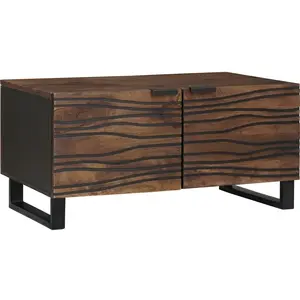 vidaXL Vidaxl Table Basse 80x50x40 Cm En Bois Massif Et Métal pas cher
