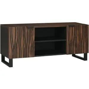 vidaXL Vidaxl Meuble Tv 105x33,5x46 Cm Bois De Noyer Massif pas cher