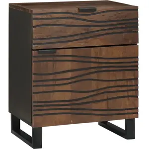 vidaXL Vidaxl Cabinet De Chevet 50x33x60 Cm Bois Massif Noyer pas cher