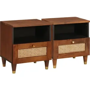 vidaXL Tables de chevet avec tiroir 2 pcs 40 x 33 x 46 cm pas cher