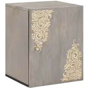 vidaXL Armoire murale de salle de bain avec porte Gris 38 x 33 x 48 cm pas cher