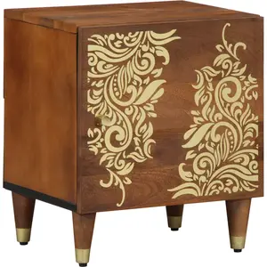 vidaXL Bedside Cabinet with Door Marron miel 40 x 33 x 46 cm pas cher
