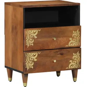 vidaXL Vidaxl Table De Chevet 50x33x60 Cm En Bois Solide De Mangue pas cher