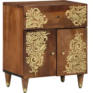 Comparateur de prix : vidaXL Bedside Cabinet with Door Marron miel 50 x 33 x 60 cm
