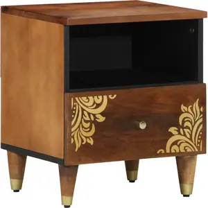 vidaXL Vidaxl Table De Chevet 40x33x46 Cm En Bois Massif De Mangue pas cher