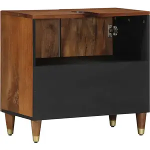vidaXL Armoire d'évier avec stockage Marron miel 62 x 33 x 58 cm pas cher