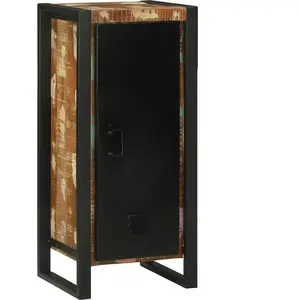 vidaXL Armoire de salle de bain avec porte Marron Bois Recyclé Solide pas cher