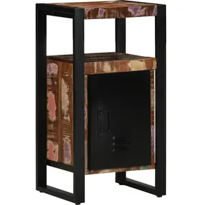 vidaXL Armoire de salle de bain avec porte Marron Bois Recyclé Solide pas cher
