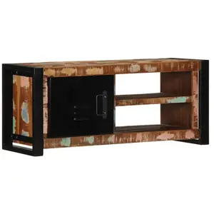 vidaXL Meuble TV 80x30x35 cm bois massif de récupération pas cher