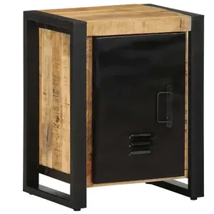 vidaXL Table de chevet 40x30x51 cm bois massif de manguier brut pas cher