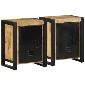 Comparateur de prix : vidaXL Tables de chevet 2 pcs bois de manguier massif brut