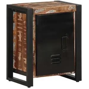 vidaXL Table de chevet multicolore 40x30x51 cm bois de récupération pas cher