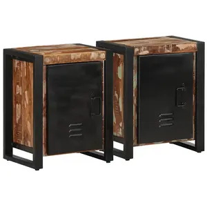 Comparateur de prix : vidaXL Tables de chevet 2 pcs multicolore bois massif de manguier brut