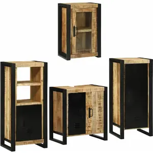 Comparateur de prix : vidaXL Vidaxl Ensemble De Mobilier De Salle De Bain Montage Mural 4 Pcs