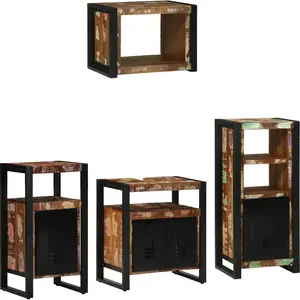 Comparateur de prix : vidaXL Vidaxl Ensemble De Mobilier De Salle De Bain Avec Étagère Avec Stockage Avec Porte 4 Pcs