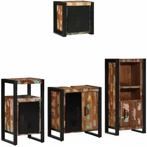 Comparateur de prix : vidaXL Vidaxl Ensemble De Mobilier De Salle De Bain Avec Étagère Avec Stockage Avec Porte 4 Pcs