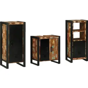 vidaXL Ensemble de mobilier de salle de bain 3 pcs Bois Recyclé Solide pas cher