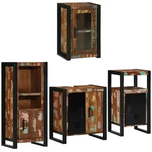 Comparateur de prix : vidaXL Ensemble de mobilier de salle de bain Montage mural 4 pcs